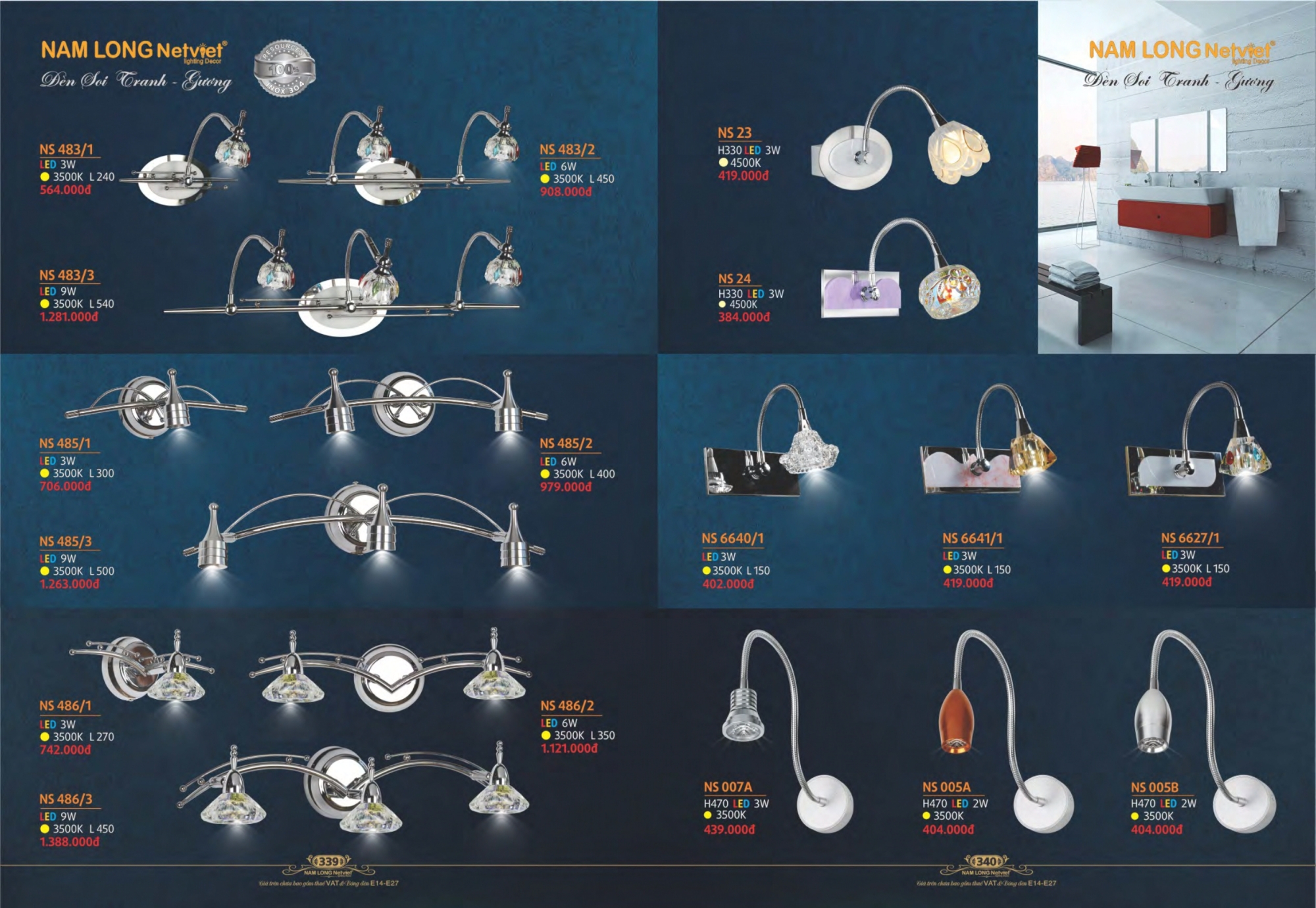 Bảng giá đèn trang trí Nam Long